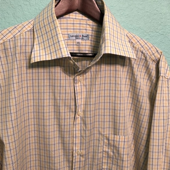 Lorenzo de Ponte Mens Dress Shirt, Yellow XXL - Picture 1 of 5